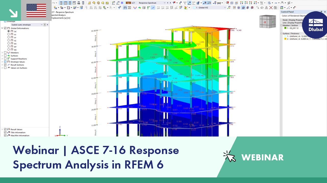 ويبنار | ASCE 7-16 Response Spectrum Analysis in RFEM 6 - YouTube