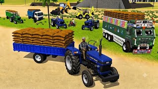 John Deere Tractor Trolley Game 🚜 Village Se Cargo Transport - Real Farming Gameplay screenshot 1