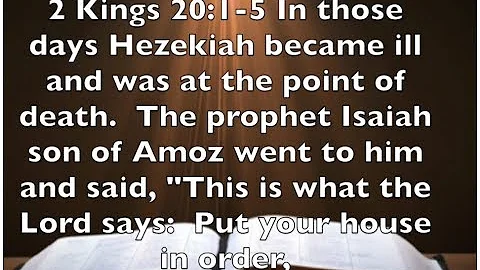 2 Kings 20:1-5   God Is Listening -  Are You Talking ?