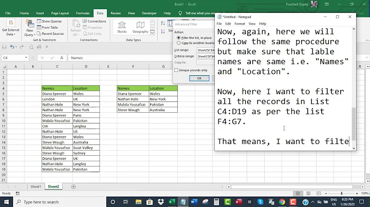 Filter multiple values in Excel using Advanced Filter