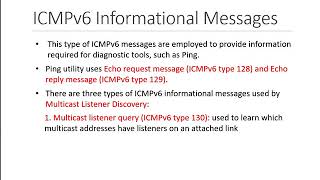 IPv6 Neighbor Discovery Protocol 04 Lecture   ICMPv6 Error and Informational Messages