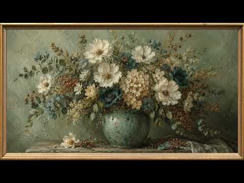 2 Hour Vintage Floral TV Art  Elegant Cottagecore Bouquet Screensaver in 4K