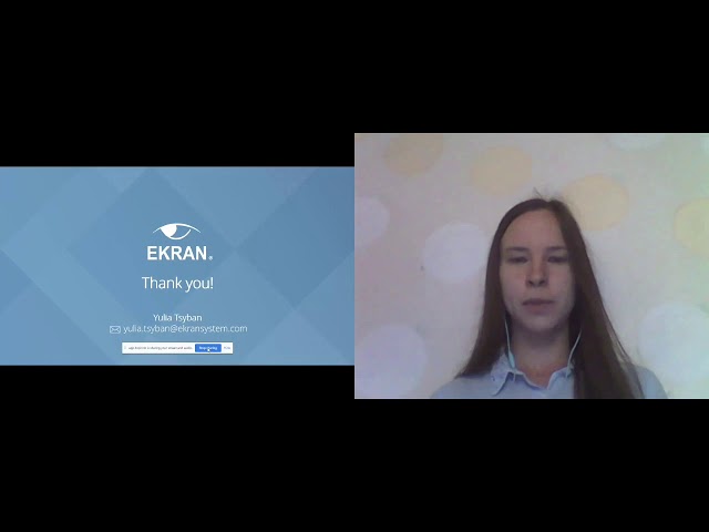 Ekran System Presentation and Demo Rosmym Data Day 2020
