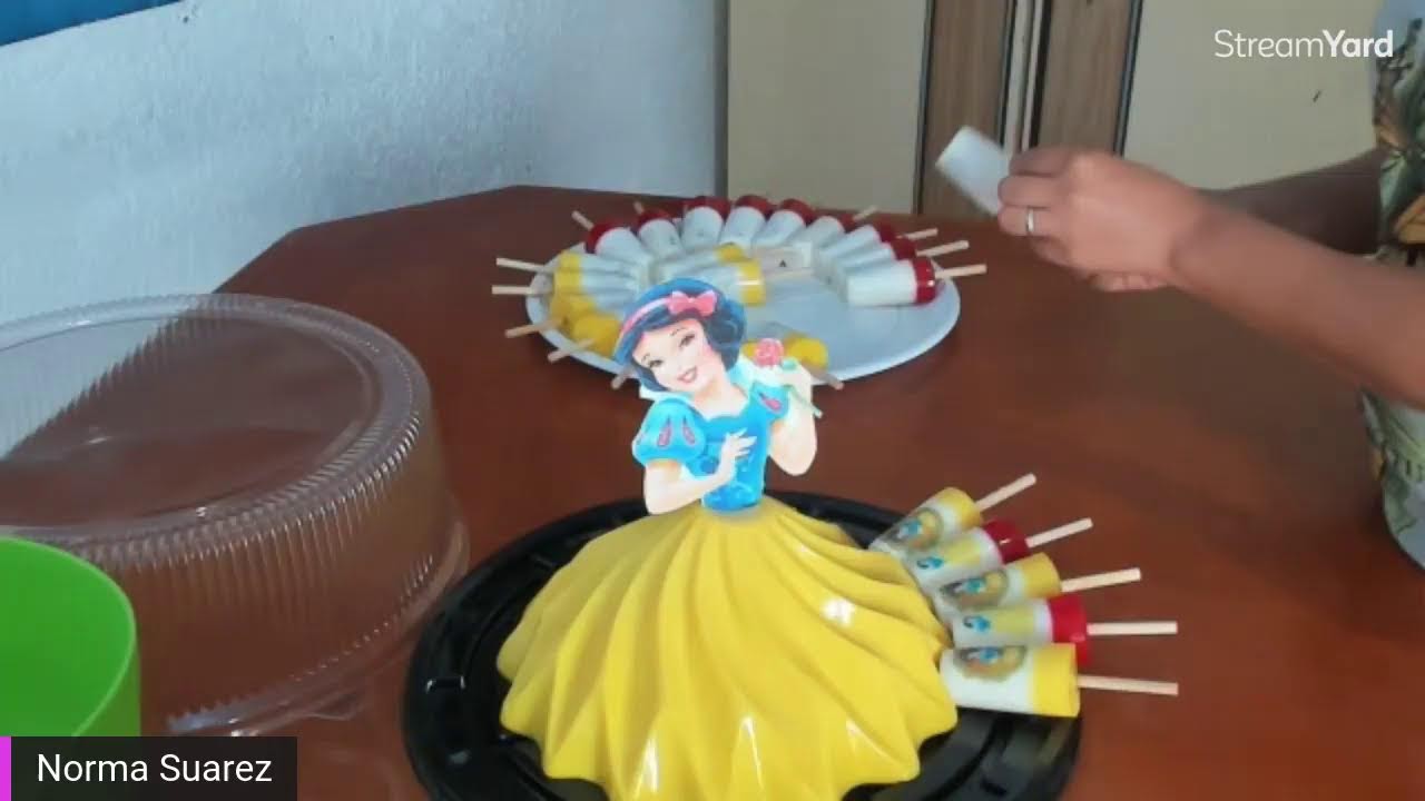 Proceso Gelatina Blanca Nieves y gelapaletas con transfer