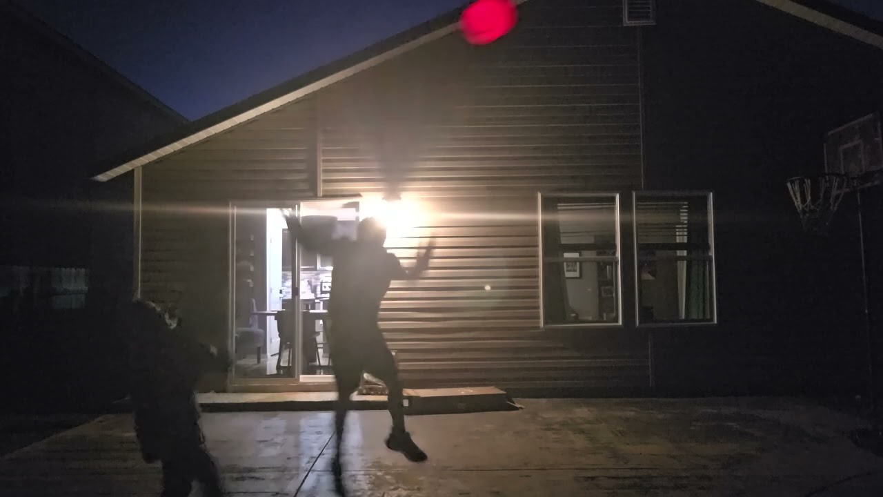 Glow in the dark basketball 1v2 ish