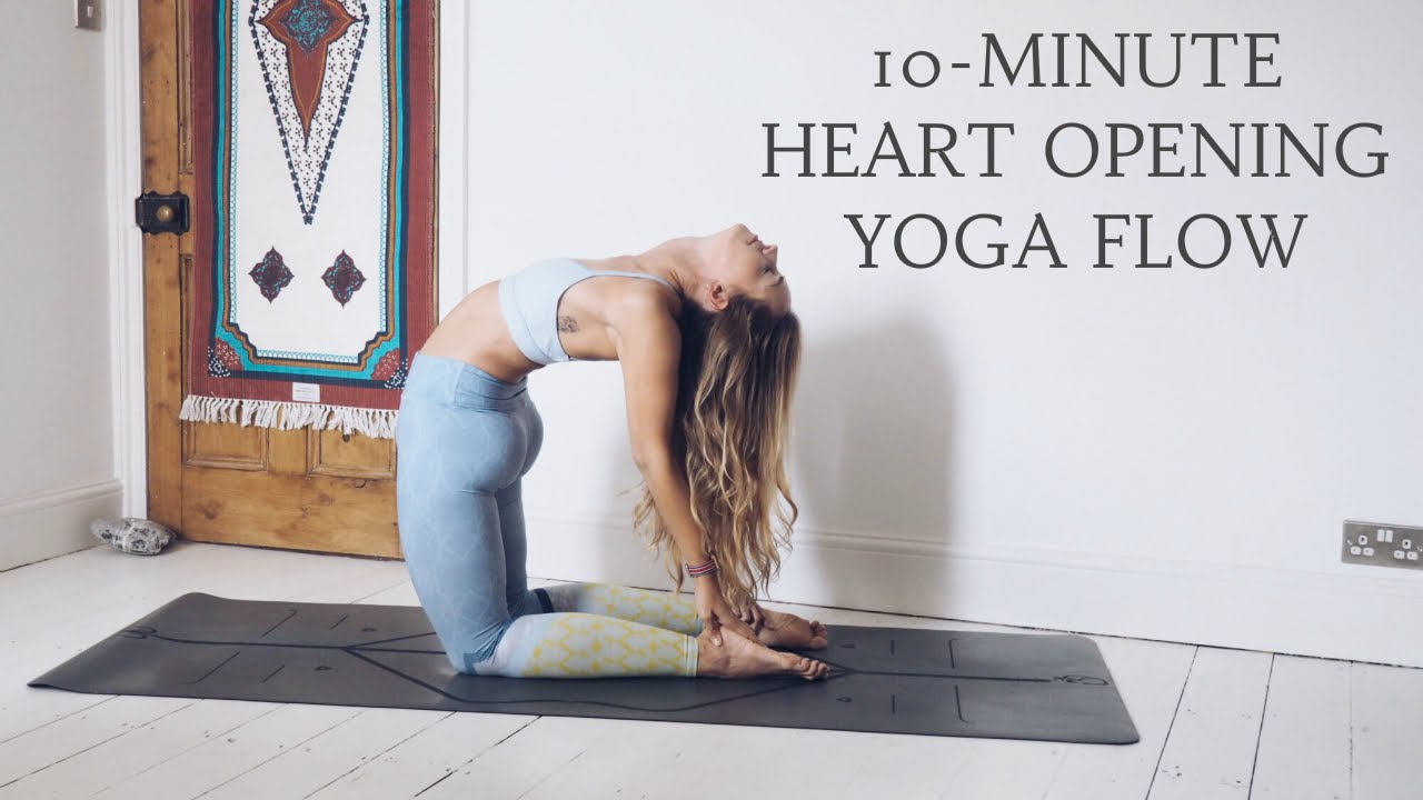 YOGA FOR CHESTS | Heart opening 10 minute yoga flow | CAT ...