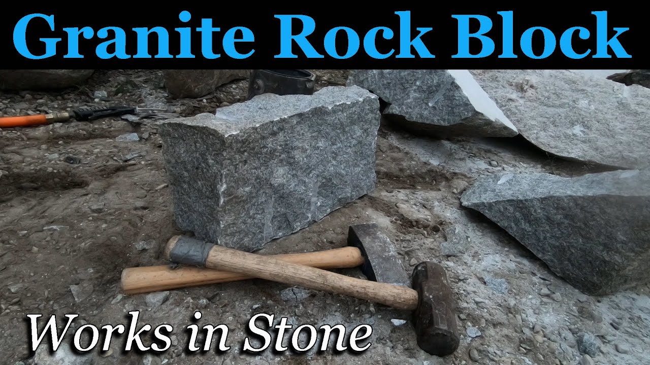 Granite Rock Splitting Making a Granite Rock Block Works in Stone