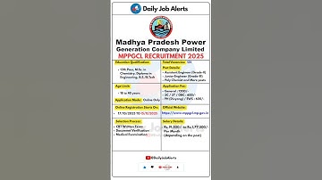 MPPGCL Recruitment 2025 | New Vacancy 2025 | Daily Job Alerts #shorts