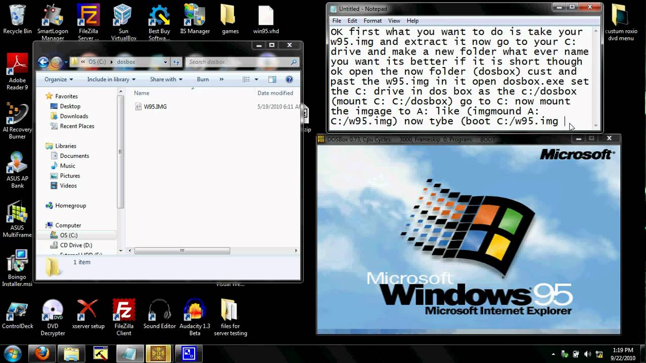 windows on dosbox