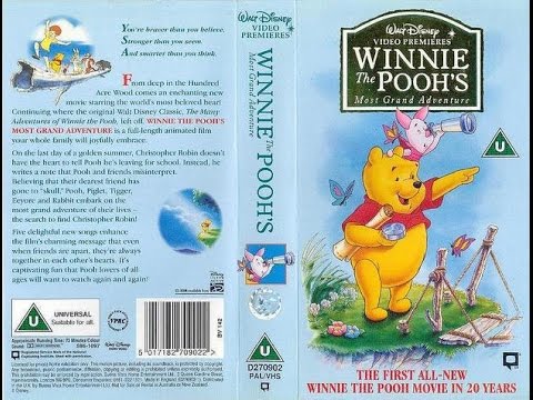 Winnie the Pooh's Most Grand Adventure (1997, UK VHS)