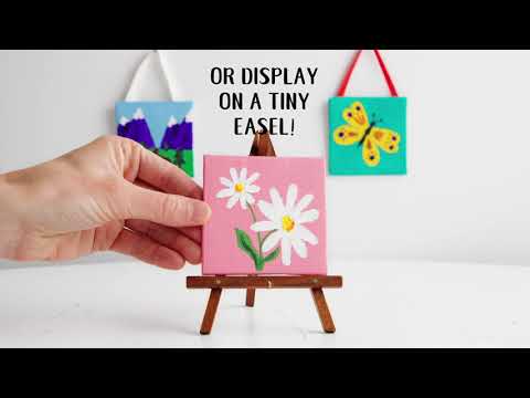 Kids Painting Set, Nature, 3 x 3 Mini Canvas & Easels