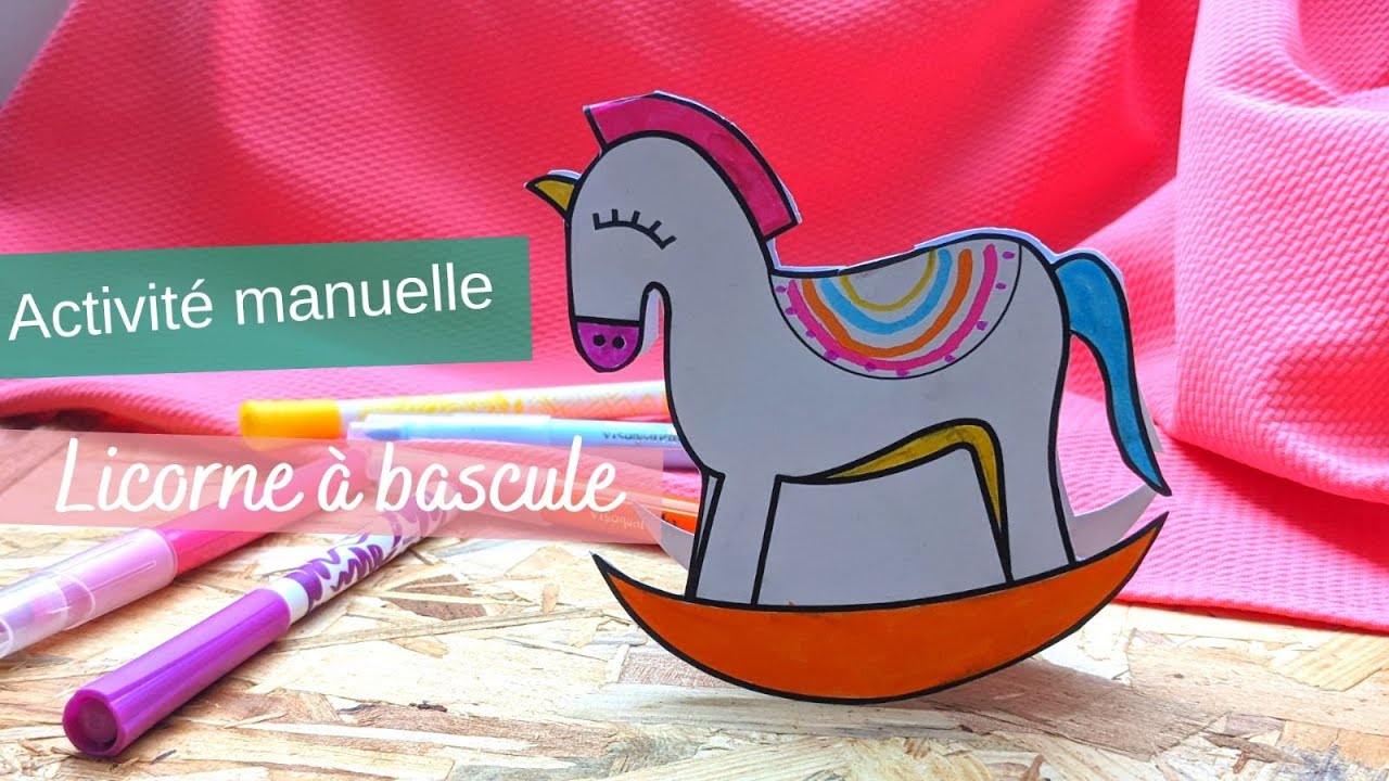 activité manuelle : licorne à bascule 