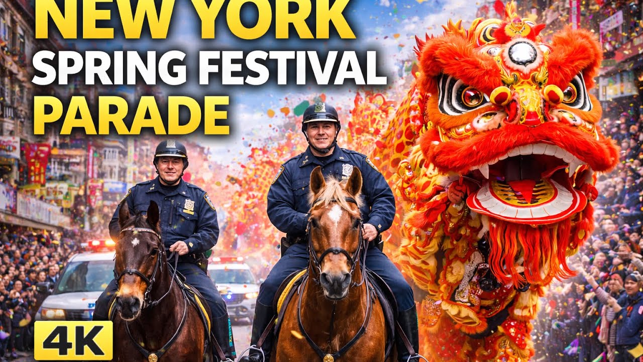 New York Spring Festival Parade 2026 🇨🇳 | Chinatown Lunar New Year Celebration | 4K City Walk