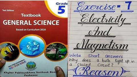 Class 5 Exercise 7 Electricity and Magnetism general science book Kpk primary Books new syllabus