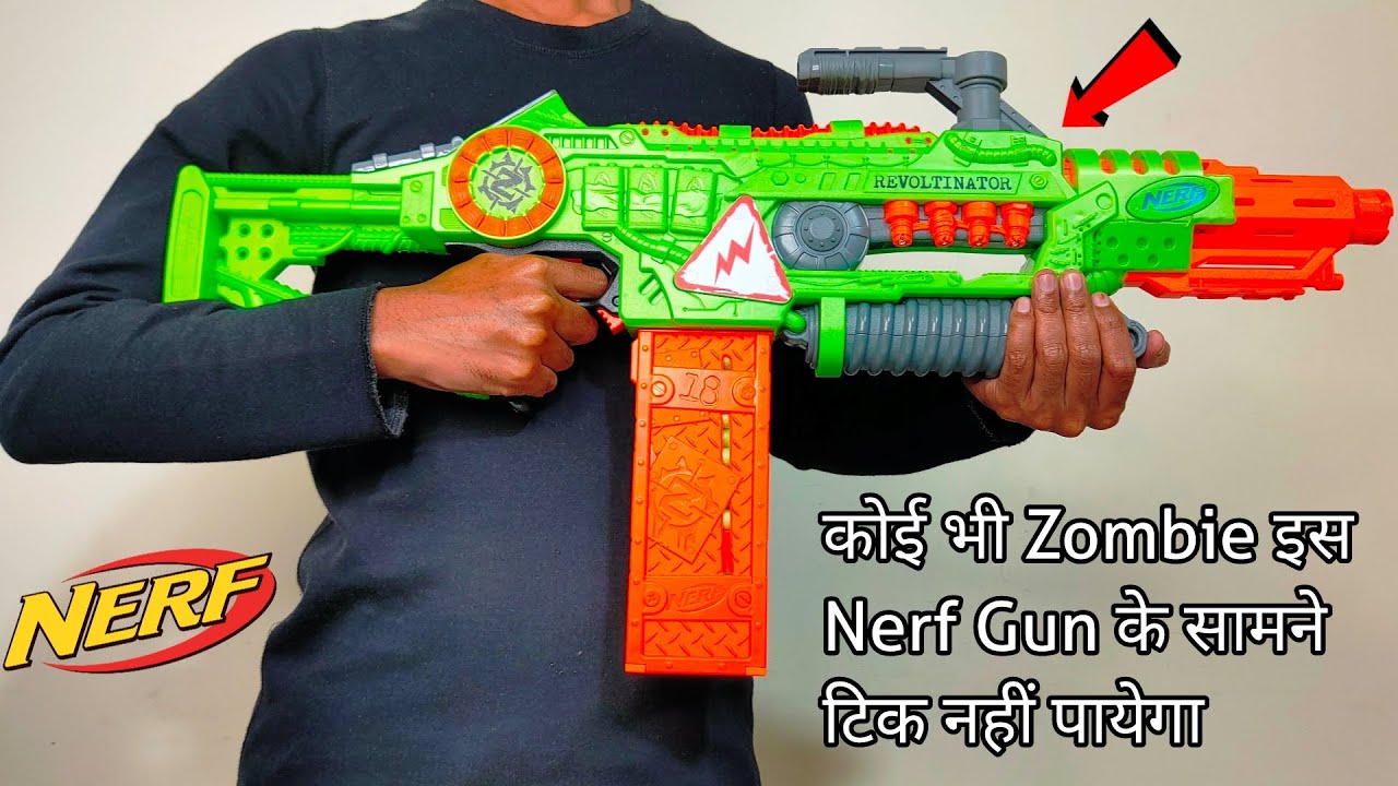 Revoltinator Nerf Zombie Strike Toy Motorized Blaster & 18 Nerf Darts 