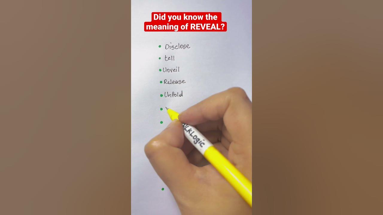 Did You Know The Meaning Of REVEAL shorts english YouTube did-you-know-the-meaning-of-reveal-shorts-english-youtube