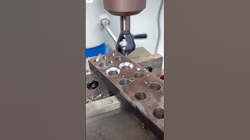 chamfer cutting in a radial drilling machine.. #machine #cnc #engineering #milling #tools #viral