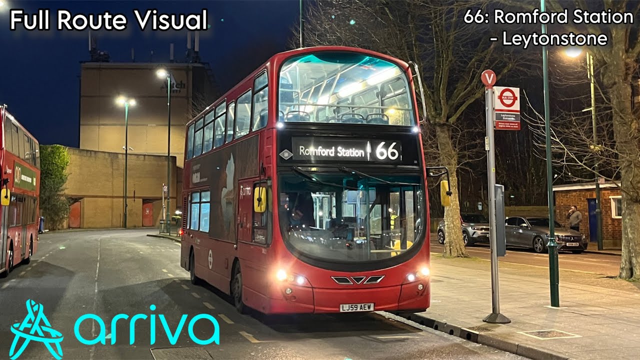 Full Route Visual | London Bus Route 66: Romford Station - Leytonstone | DW227 (LJ59 AEW)