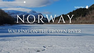Donmuş Nehi̇rde Yürümek-Walking On The A Frozen River-Nordland Vefsnanorveç Norwayasmr