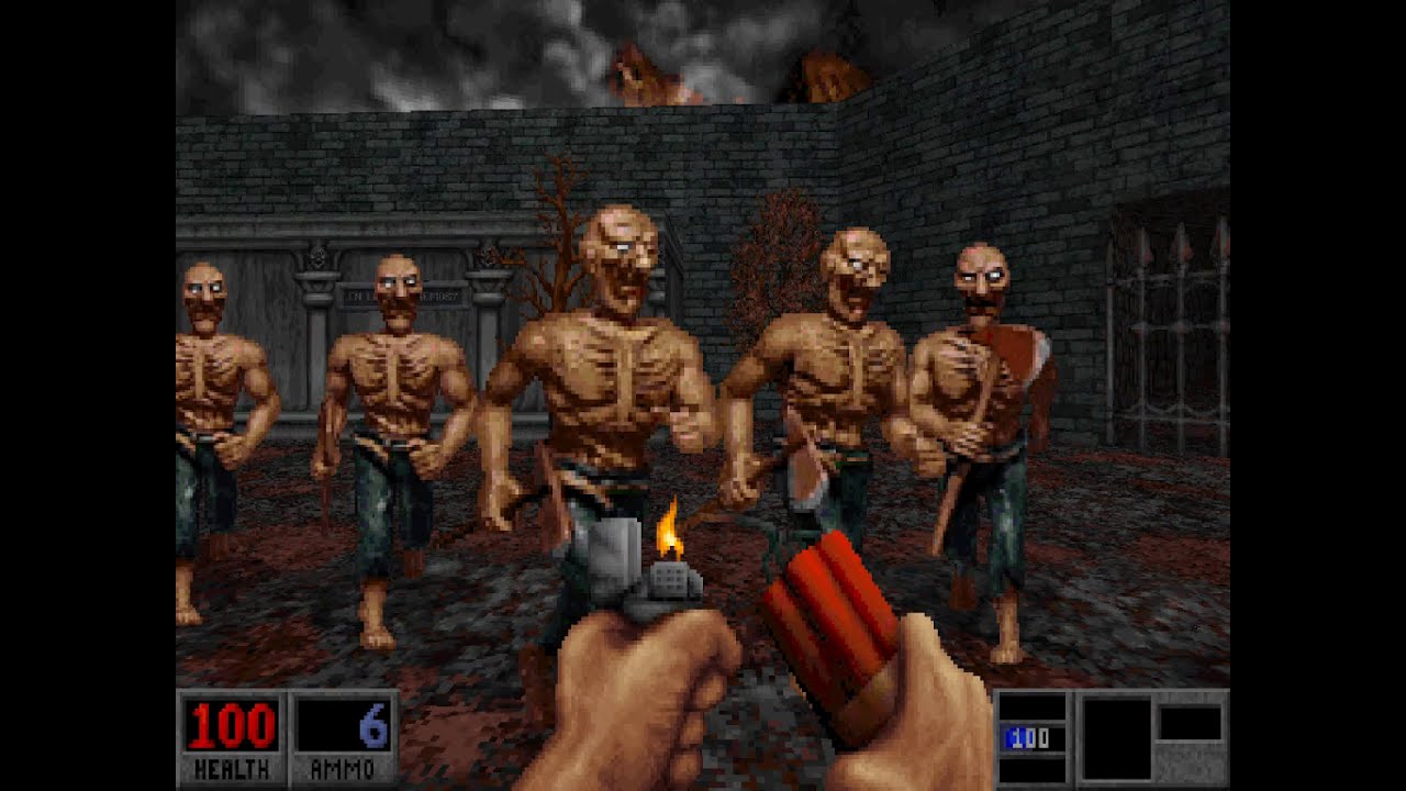 Blood - PC DOSBox - E1M1 - Pitchfork Start