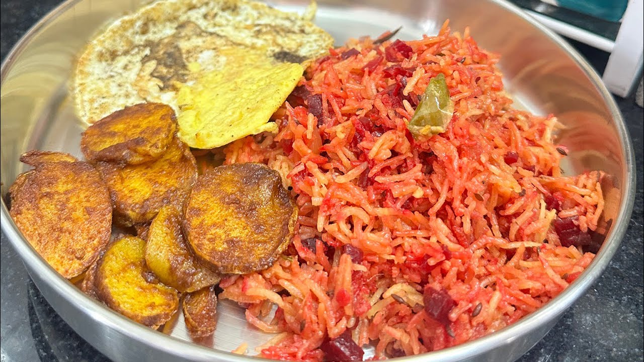 Beetroot Pulao / Beetroot Rice / Beetroot Rice in Tamil / Beetroot Pulao in Tamil