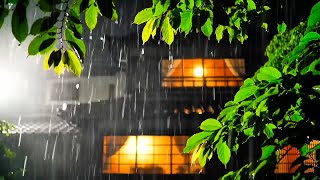 Rainy Night in Japanese Garden 🌧️ Cozy Window Lights &amp; Rainfall for Deep Sleep &amp; Calm