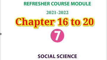 7th standard social science Refresher course module Chapter 16 to 20 Answer key English medium