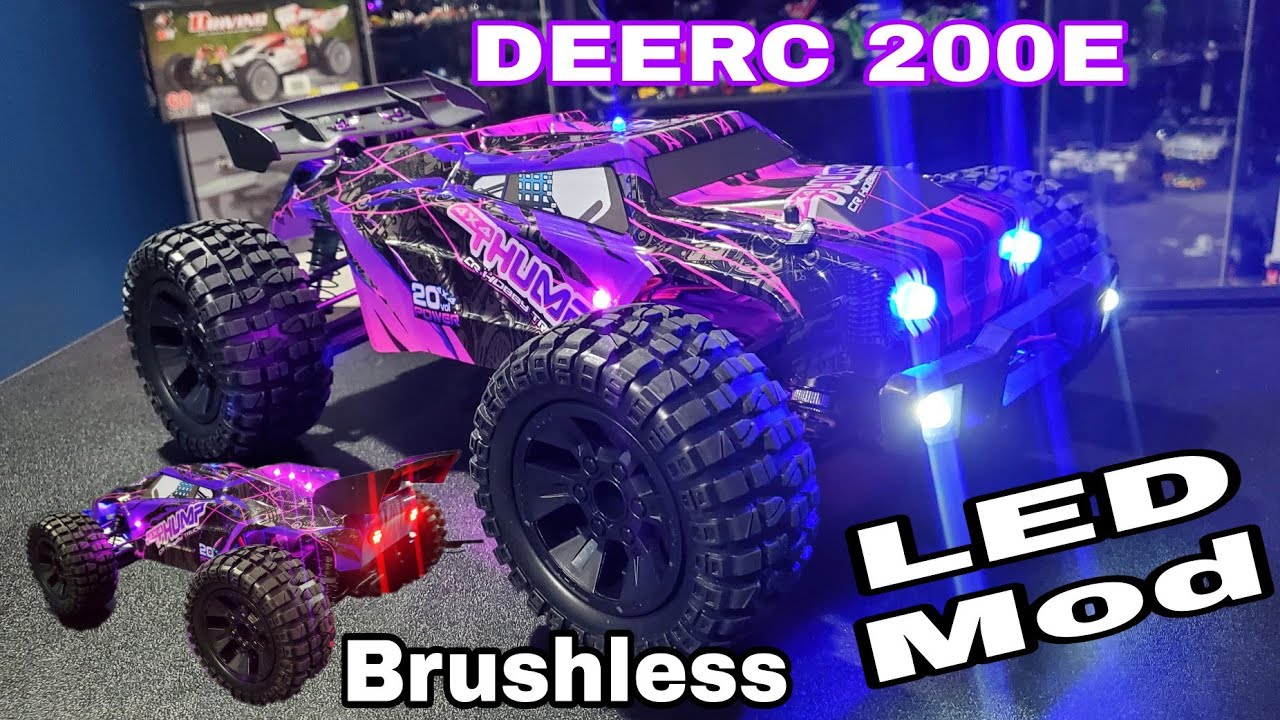DEERC 200E Brushless RC Truck (LED Light Mod) Super Bright!! - YouTube