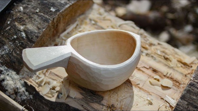 How To Make a WOODEN Cup KUKSA from BIRCH BURL into the FOREST