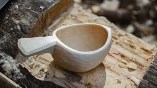 Kuksa carving in the Woods - amazing carving skills - DIY - Woodworking