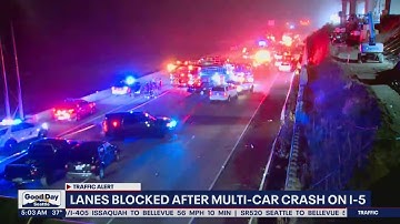 Multi-car crash blocks northbound I-5 in North Seattle | FOX 13 Seattle