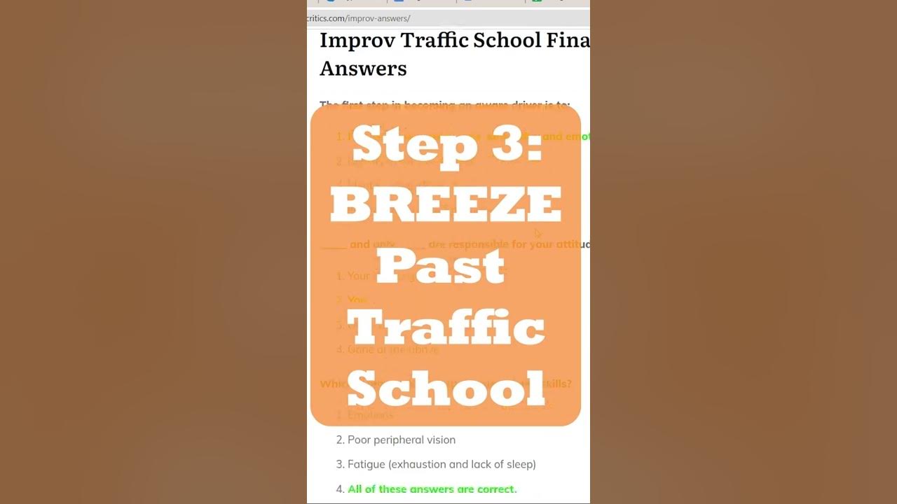 ALL Improv Traffic School Answers 2022 Shorts YouTube