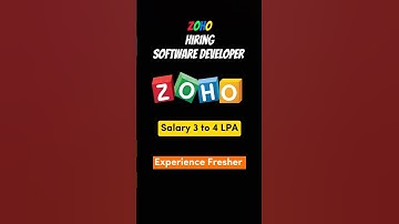 Zoho Corporation Hiring Software Developer #shorts