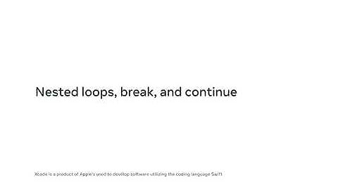Nested Loop, Break and Continue in Swift
