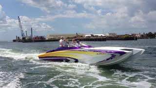 Brutal Idles Supercharged Cigarette, Donzi, Skater, Fountain, Baja, Scarab, Florida Poker Run Boats