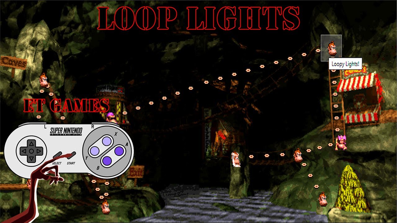 Donkey Kong Country 101 Loopy Lights COMPLETE MAPS WITH ALL ITEMS