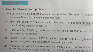 math class 5 chapter 6 worksheet 6 dav public school // math class 5 unit 6 worksheet 6 dav public
