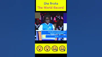 She Broke The Record Maths Competition 
