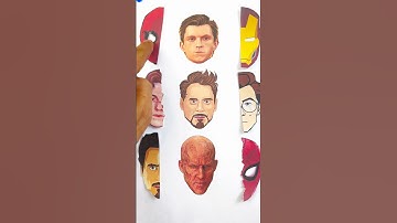 Deadpool , Spider man and iron man face matching Puzzle 🧩 #deadpool #puzzle #art #deadpool