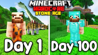 I Survived 100 Days Of Minecraft Hardcore In The STONE AGE!