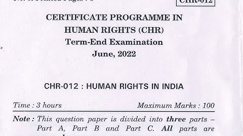 CHR -12 Important Question Paper June 2022 | Very Helpful for next exam December June 2023