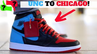 jordan 1 retro high unc to chi leather mens