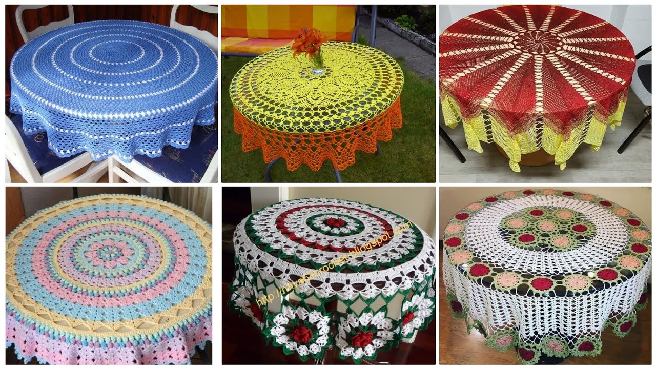 Handmade Crochet Cotton Tablecloth Lace Doilies // Round Table Cover ...