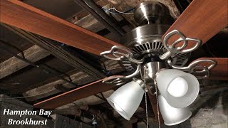 Hampton Bay Brookhurst Ceiling Fan 52” (Brushed Nickel/Walnut)(iMovie Edition )