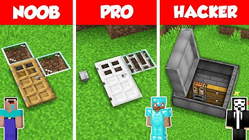UNDERGROUND TRAP BASE HOUSE BUILD CHALLENGE - NOOB vs PRO vs HACKER / Minecraft Battle Animation