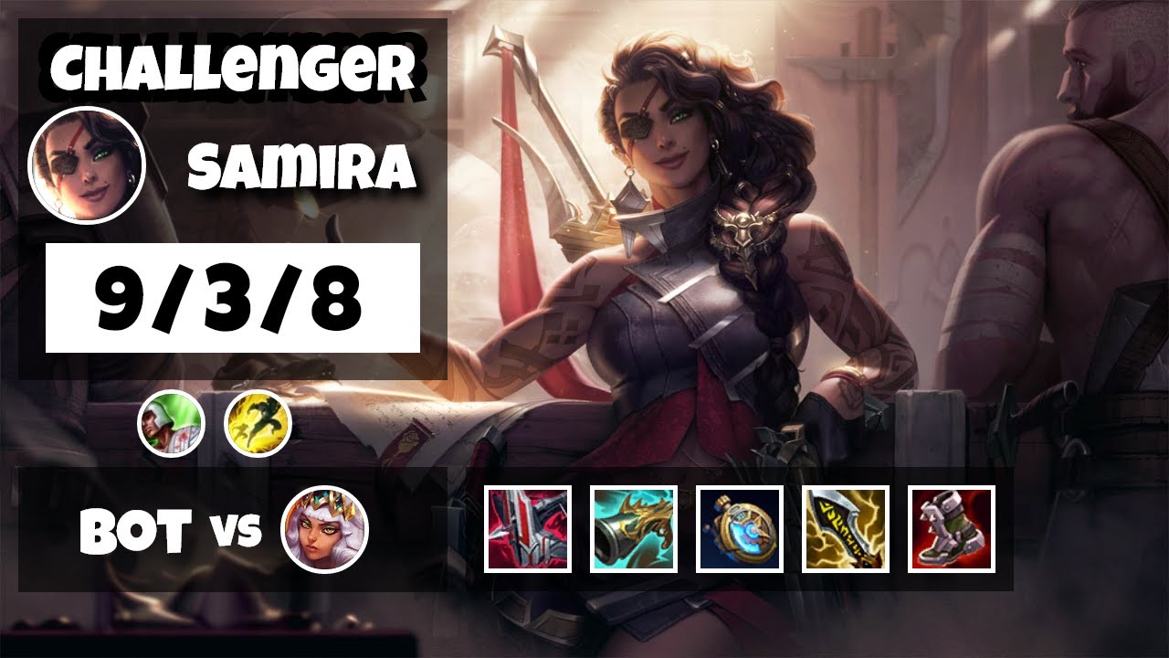 Samira Bot Lane 11.8 Challenger Gameplay Replay S11 (9/3/8) - KOREAN