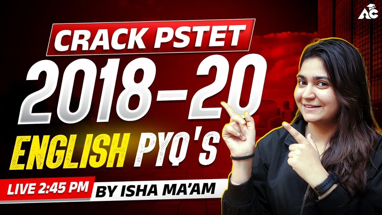 Crack PSTET 2026 English | 2018–2020 PYQs Complete Solution | Most Repeated Questions By Isha Mam