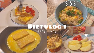 DIETVLOG#1 [53kg46kg]  1,4kg in 3 days | Simple Diet Recipes to Lose Weight