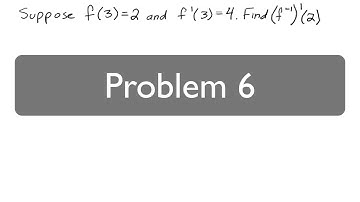 Derivatives -Finding the Derivative of Inverse Functions 5-6