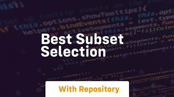 best subset selection